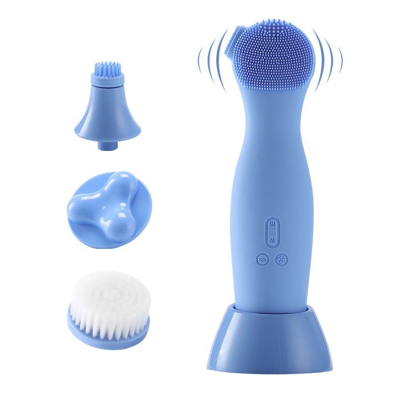 Electronic facial cleansing brush to clean pores