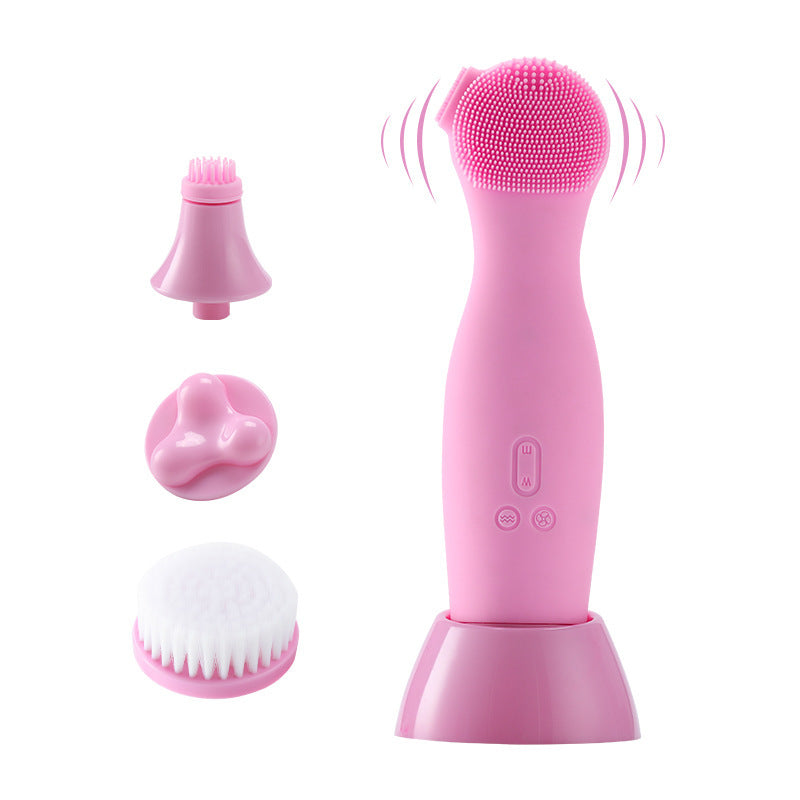Electronic facial cleansing brush to clean pores