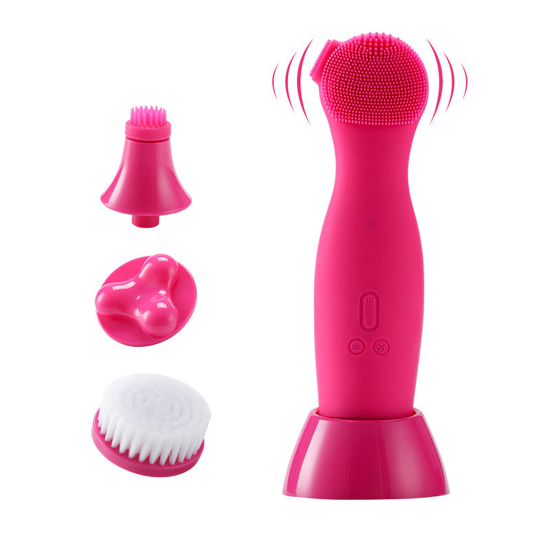Electronic facial cleansing brush to clean pores